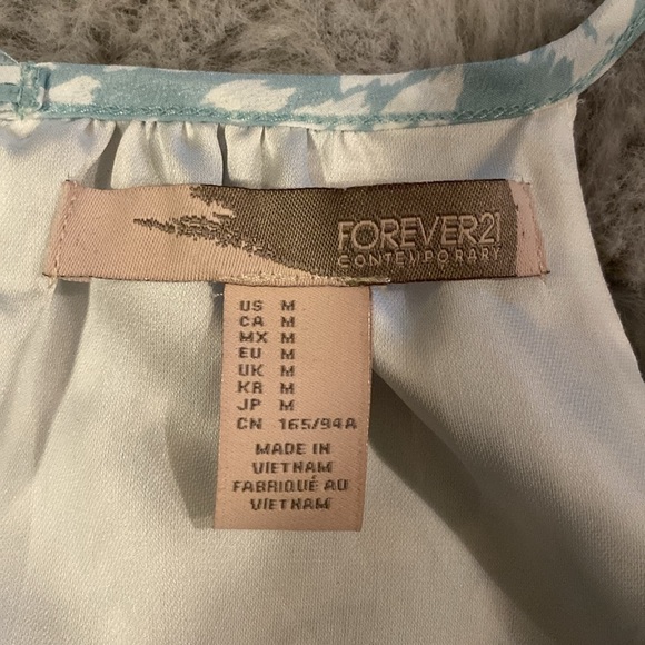 Forever 21 Blue w White Print Sleeveless Midi Dress size M - Picture 6 of 7